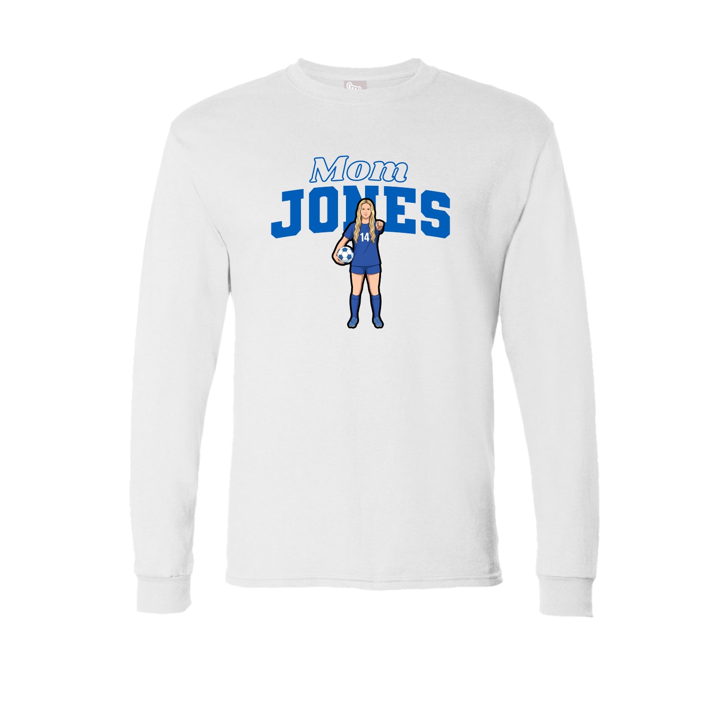 Long Sleeve Tee — Mothers Day Block in White