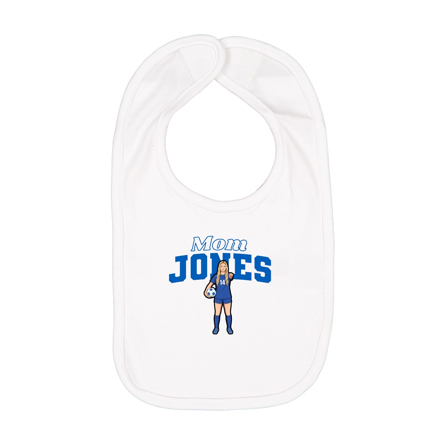 Infant Bib — Mothers Day Block in White