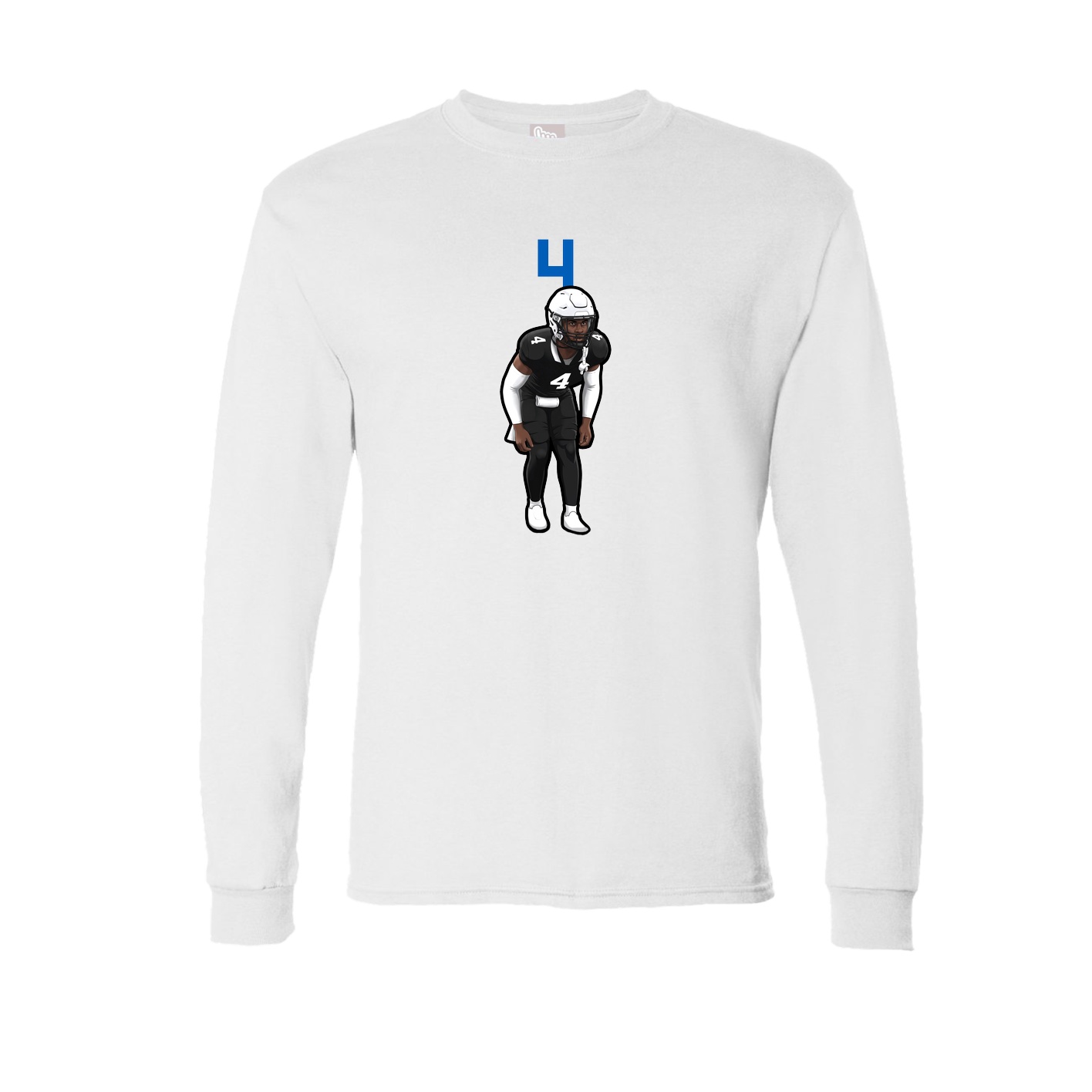 Long Sleeve Tee — Number Top in White
