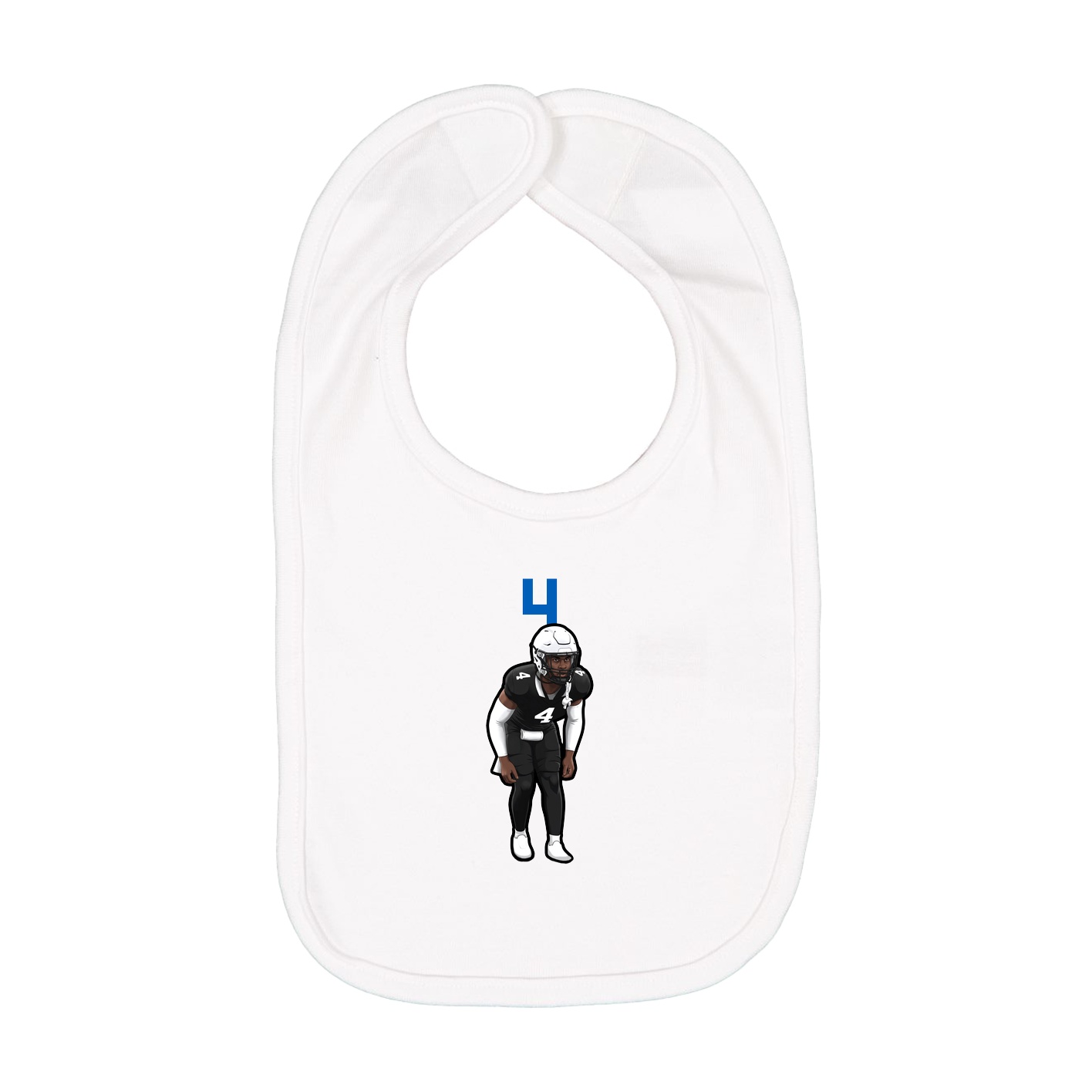 Infant Bib — Number Top in White