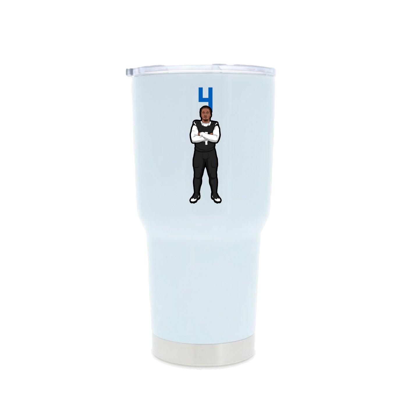 30oz Stainless Steel Tumbler — Number Top in White