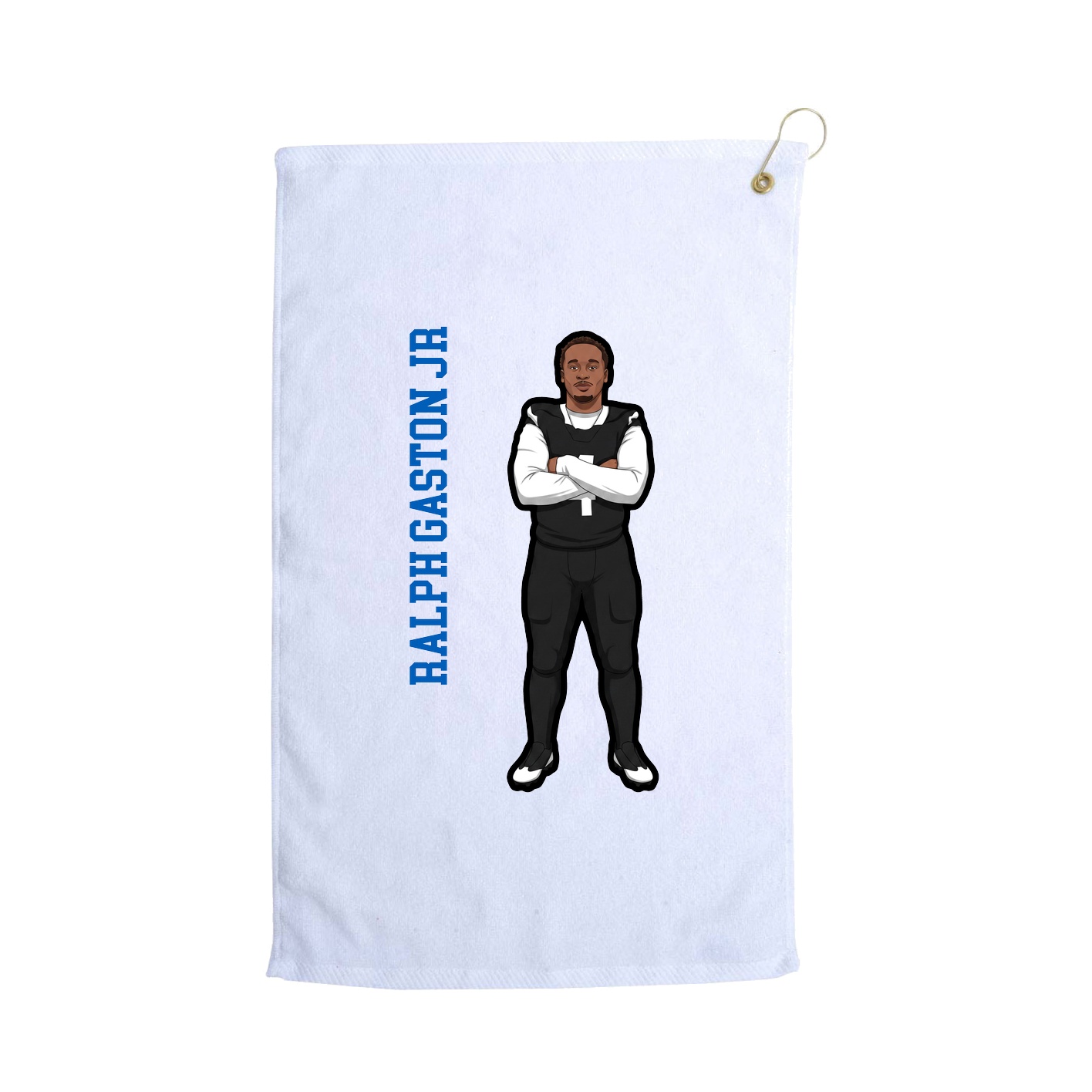 Golf Towel — Name Vertical in White