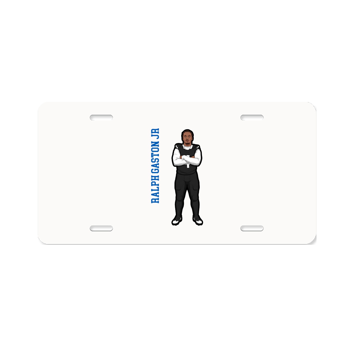License Plate — Name Vertical in Classic