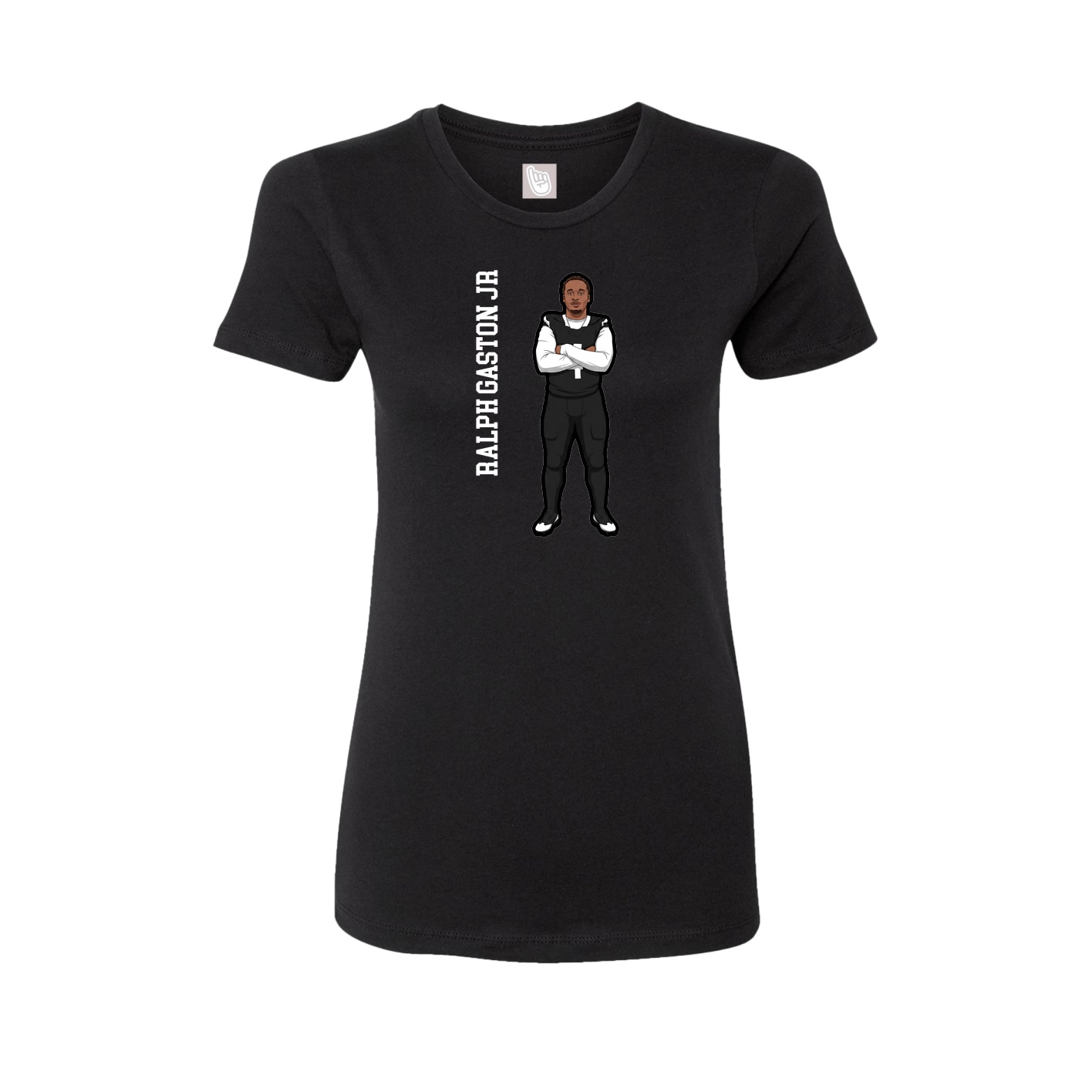 Womens Tee — Name Vertical in Black