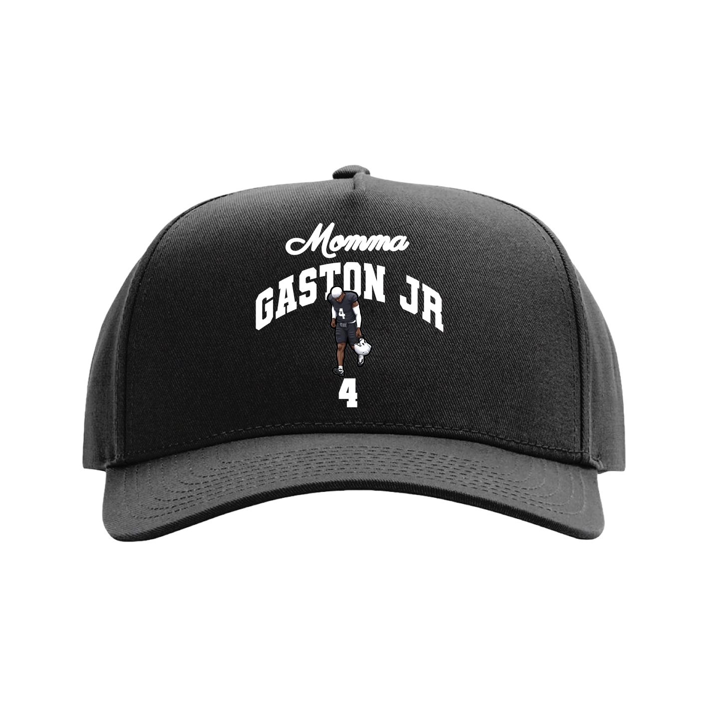 Full Fabric Five-Panel Champ Cap — Mothers Day Arch in Black