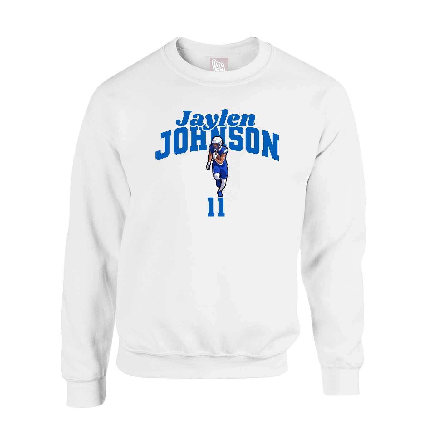 Fleece Crew — Signature Arch in White