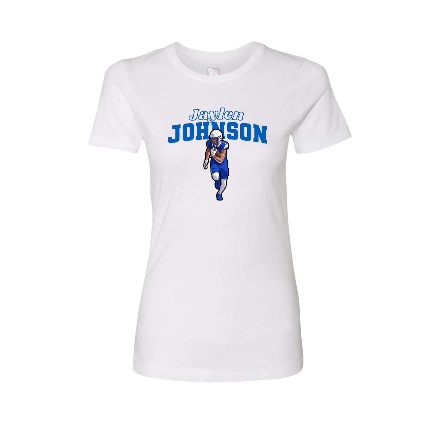 Fitted Women's Tee — Name Arch in White