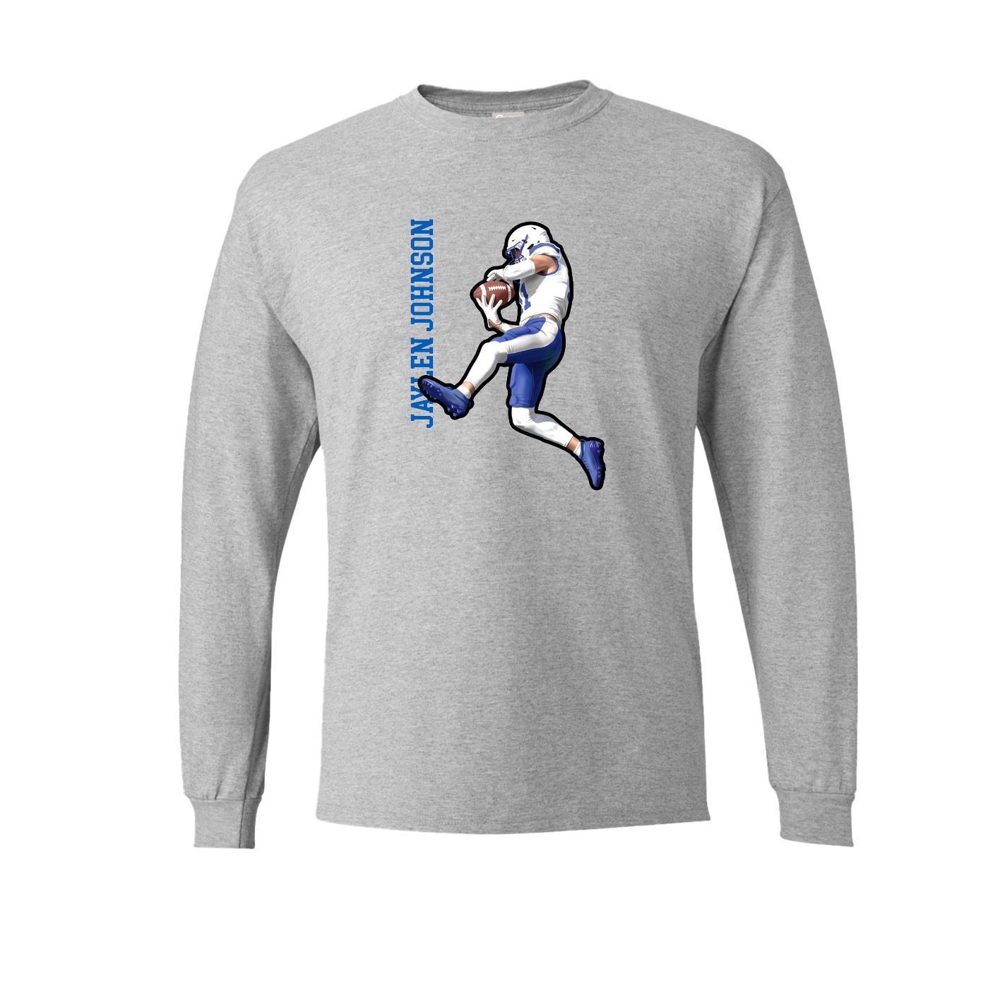 Long Sleeve Tee — Name Vertical in Grey