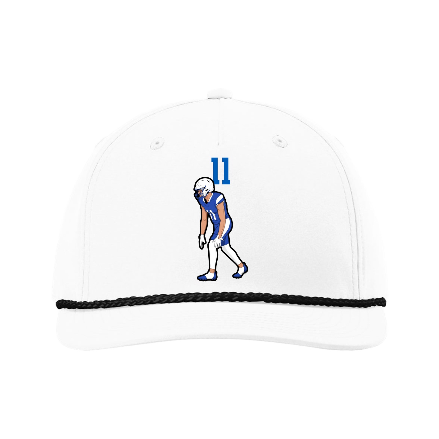Five-Panel Classic Rope Cap — Number Top in White
