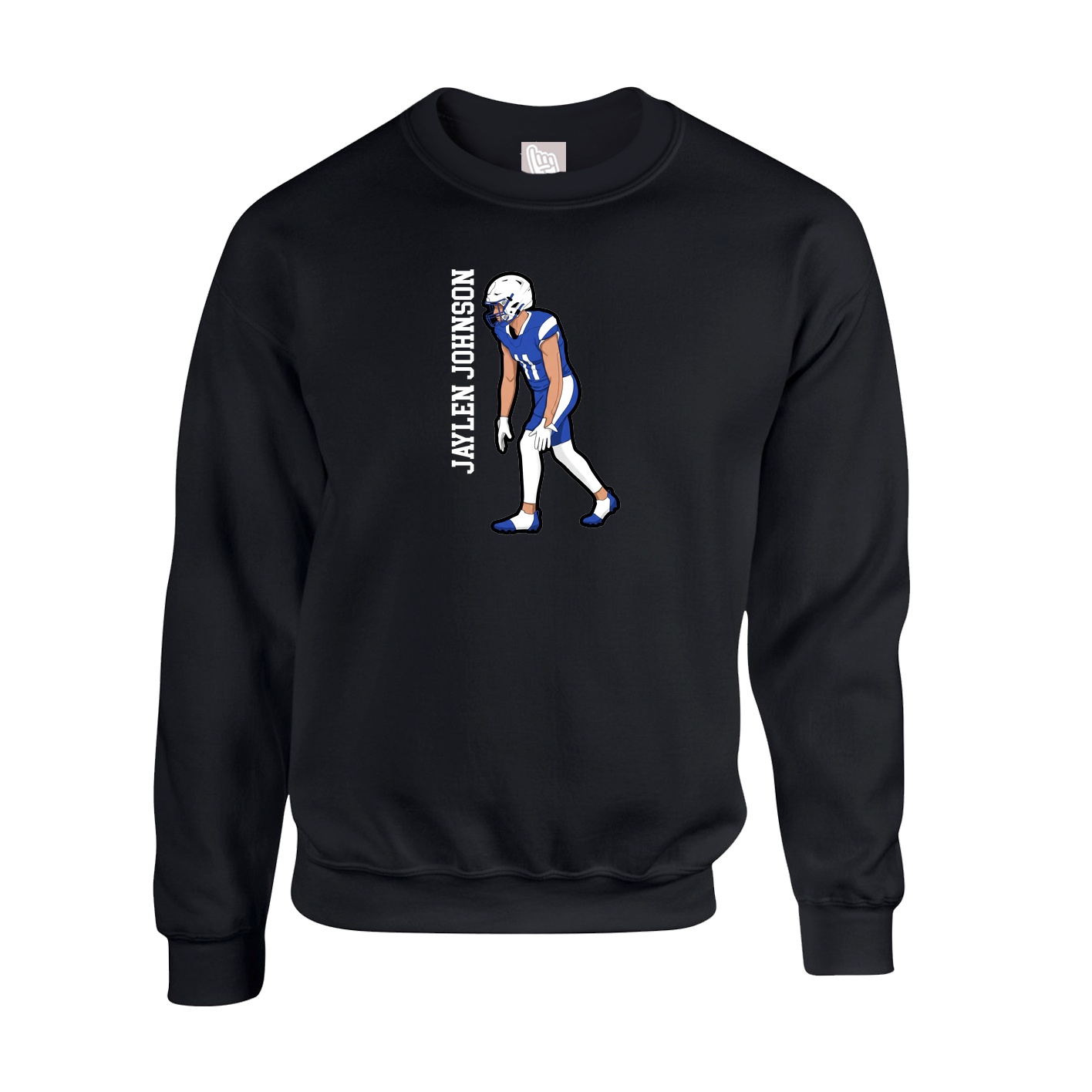 Fleece Crew — Name Vertical in Black