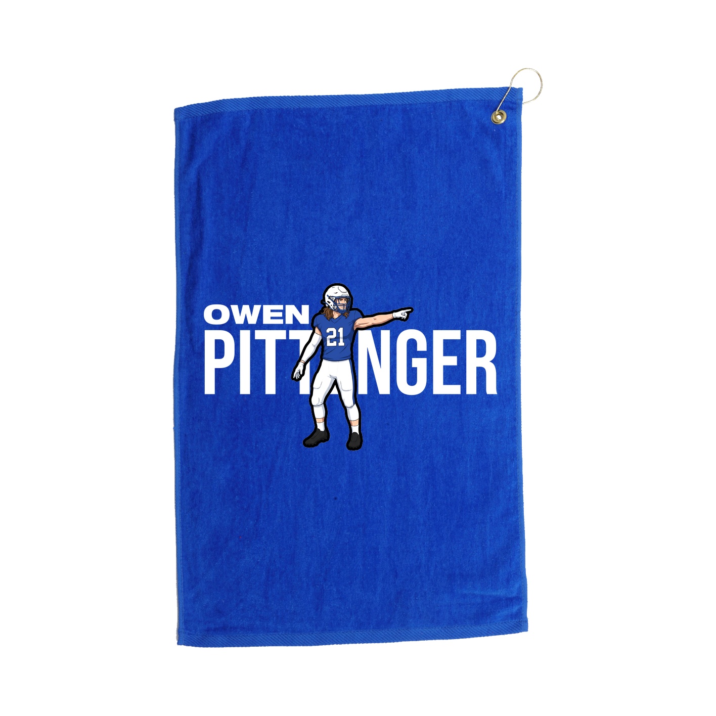 Golf Towel — Player Name in Royal