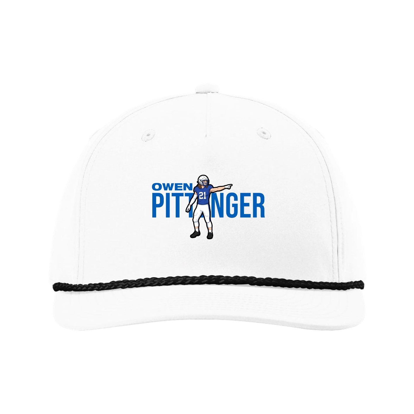 Five-Panel Classic Rope Cap — Player Name in White