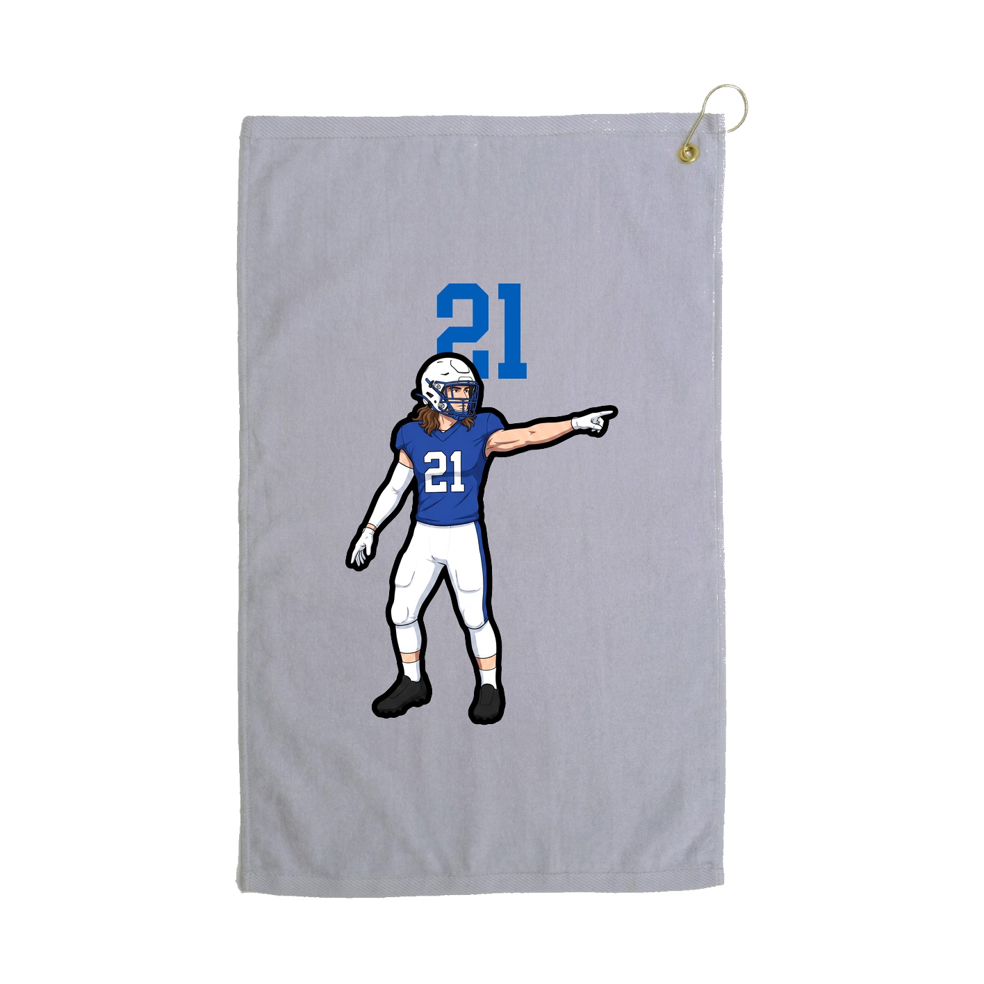 Golf Towel — Number Top in Grey