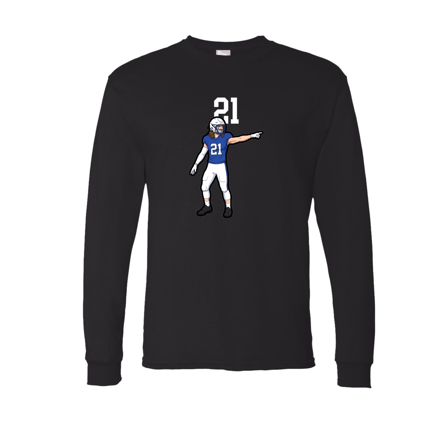 Long Sleeve Tee — Number Top in Black