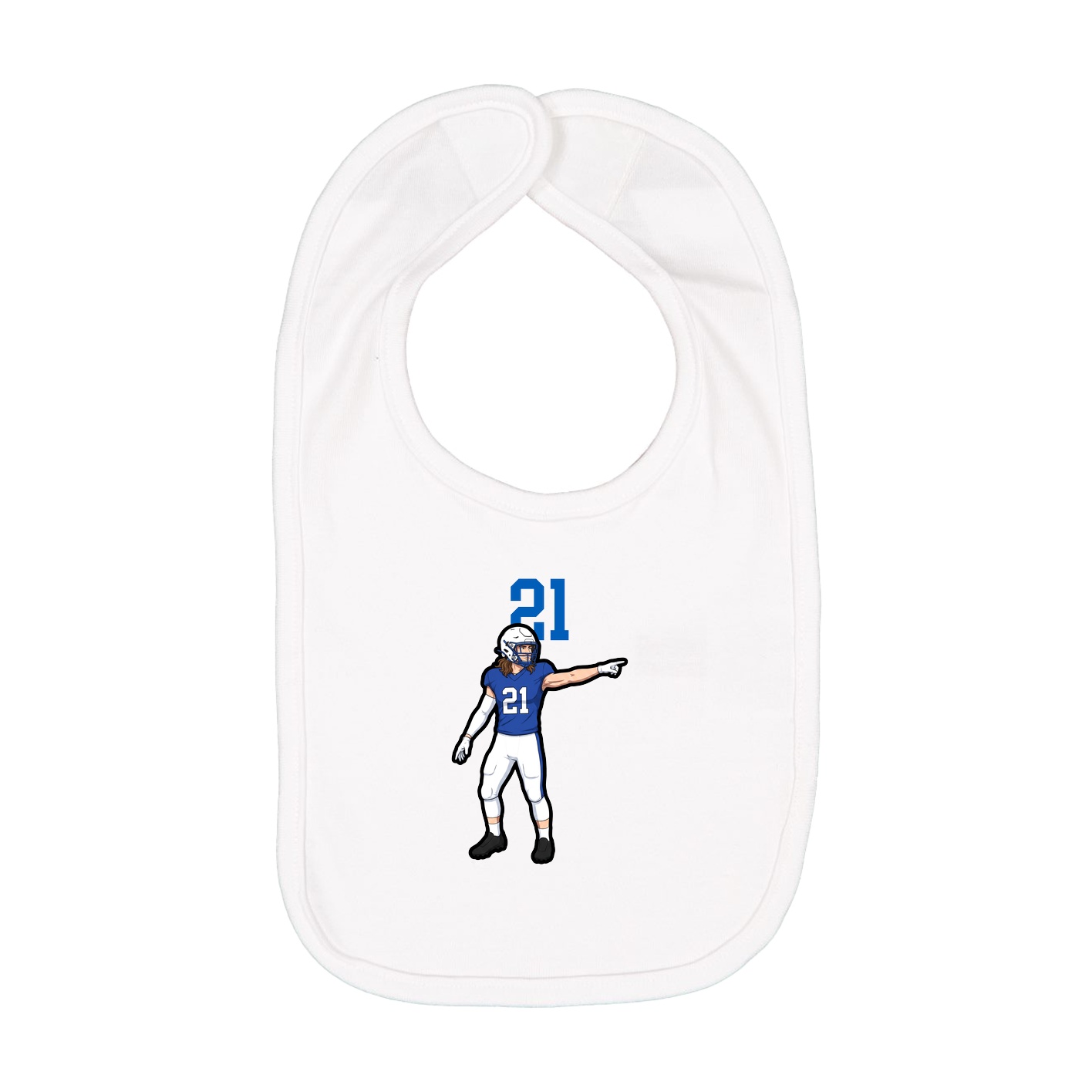 Infant Bib — Number Top in White