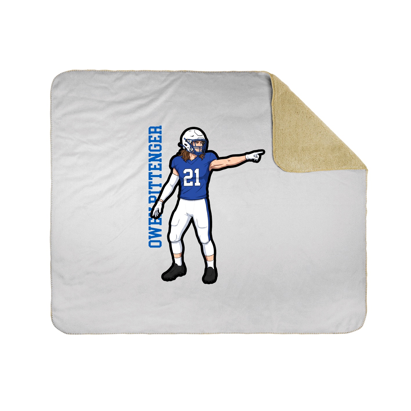Throw Blanket — Name Vertical in White