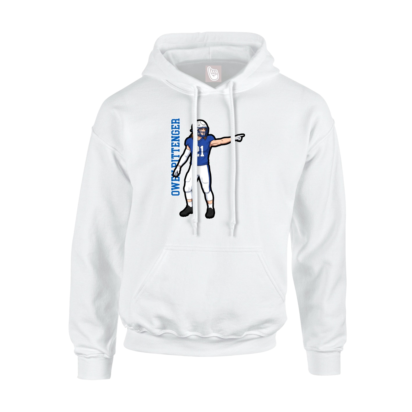 Youth Hoodie — Name Vertical in White