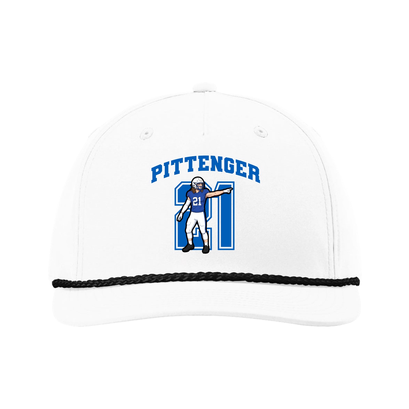 Five-Panel Classic Rope Cap — Number in White
