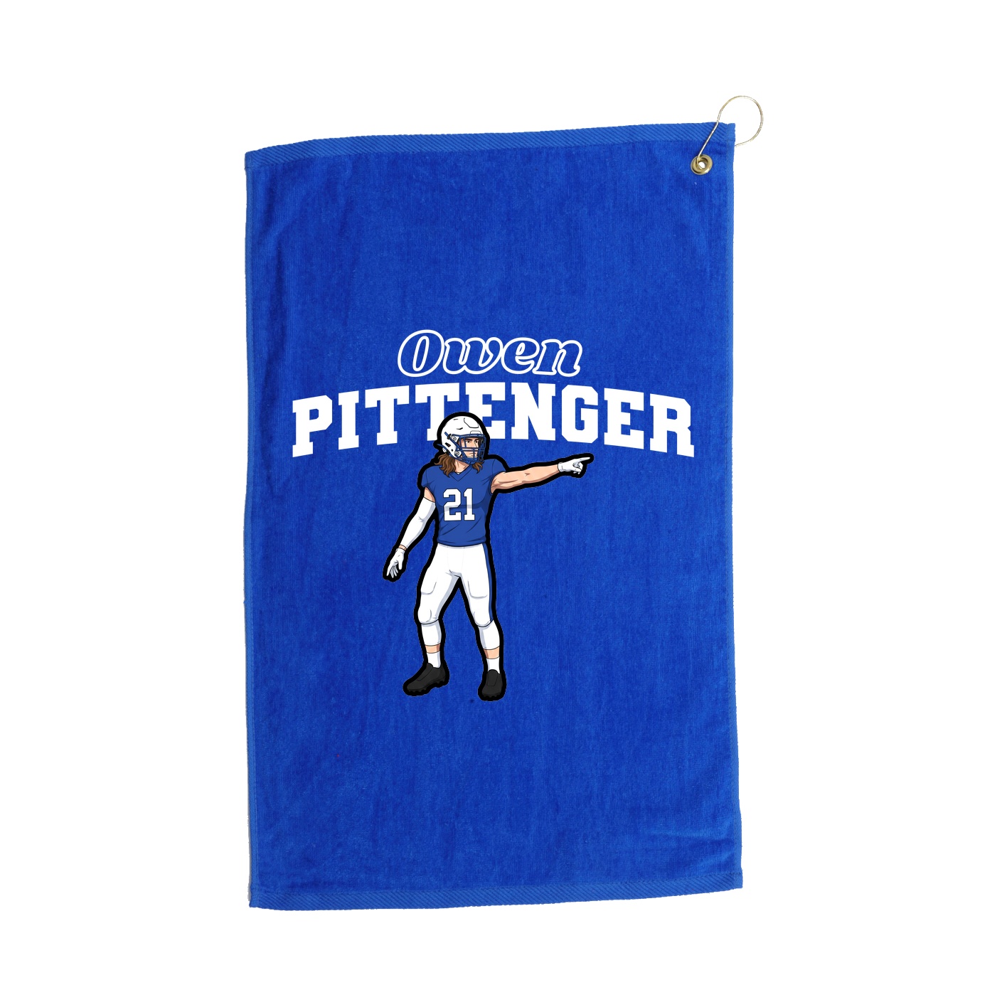 Golf Towel — Name Arch in Royal