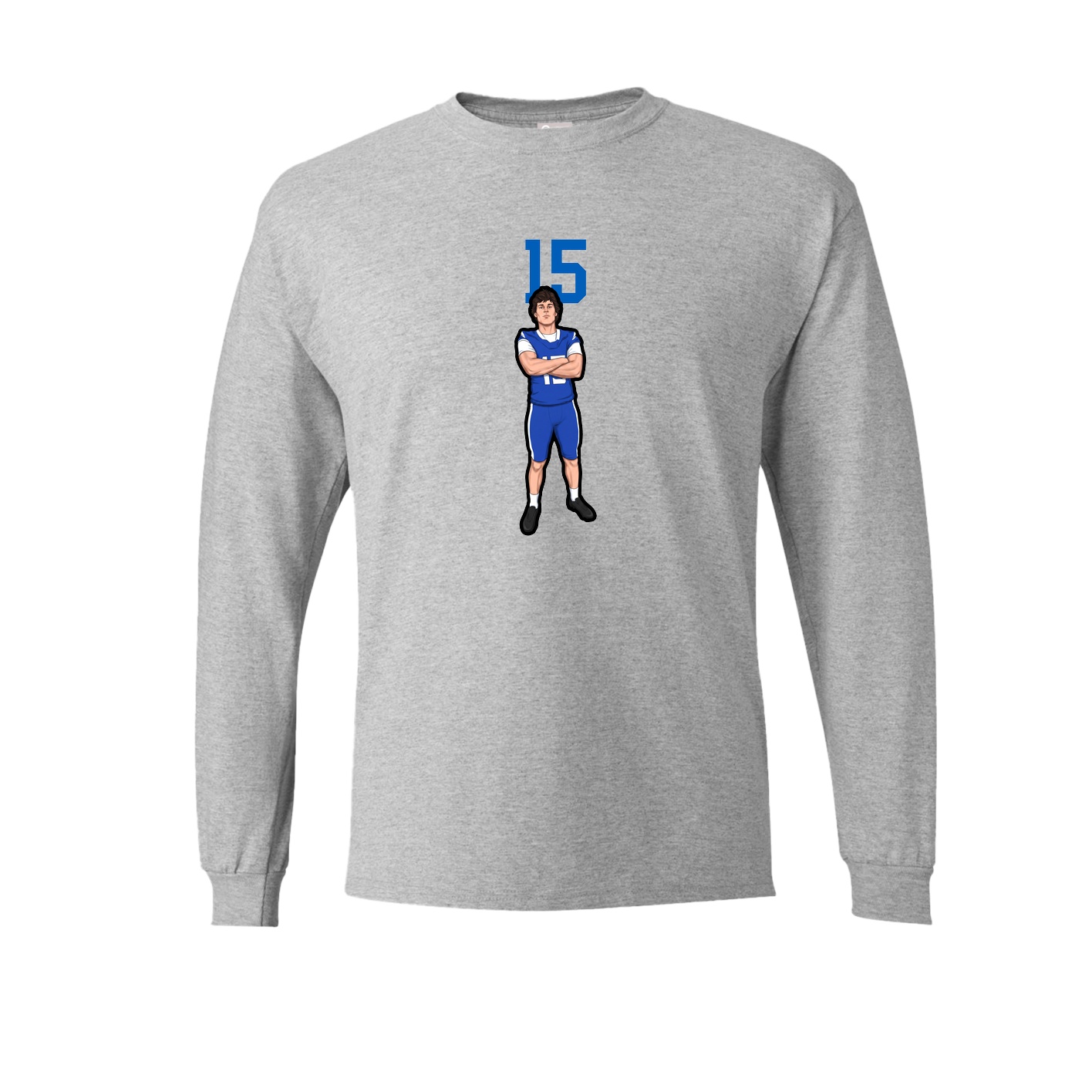 Long Sleeve Tee — Number Top in Grey