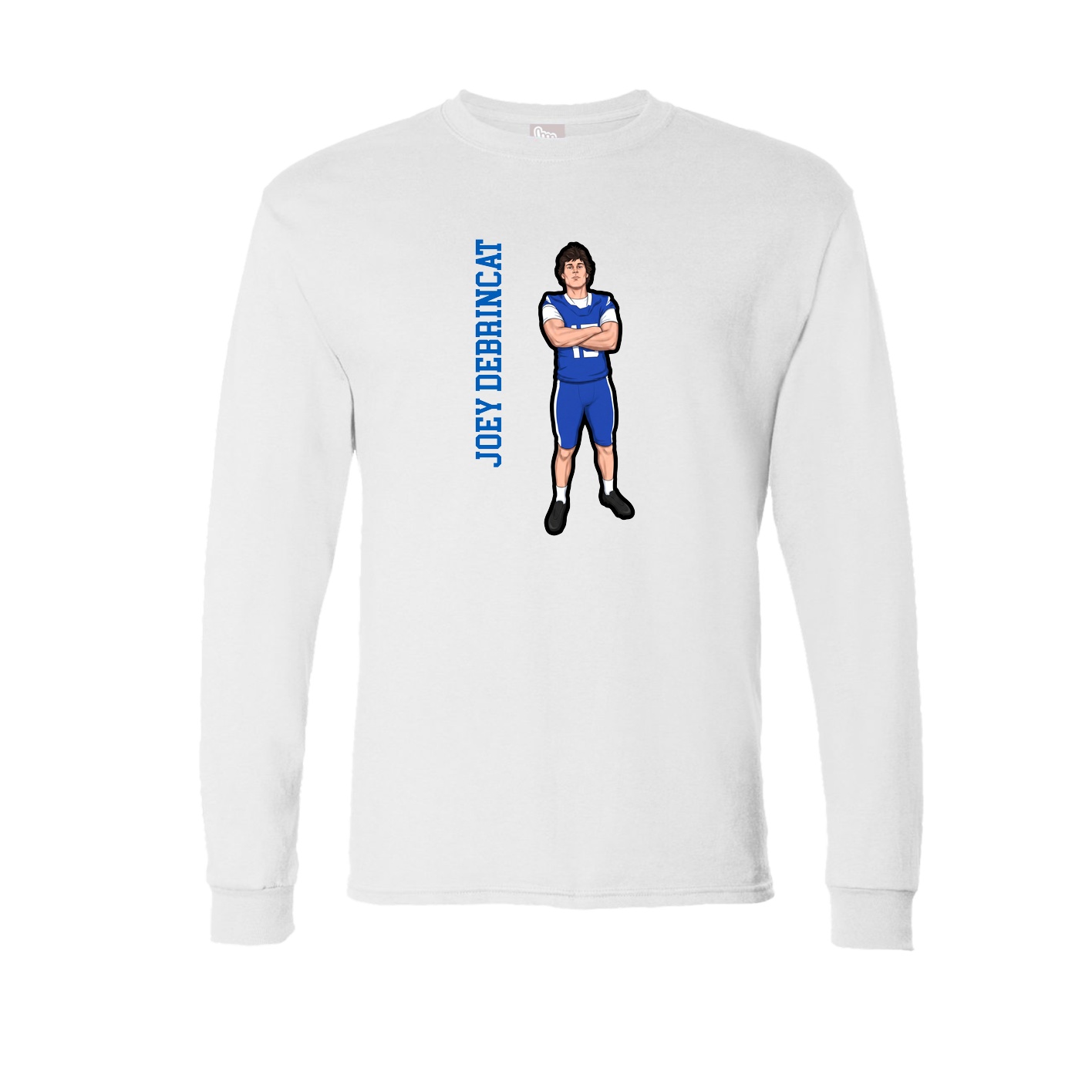 Long Sleeve Tee — Name Vertical in White