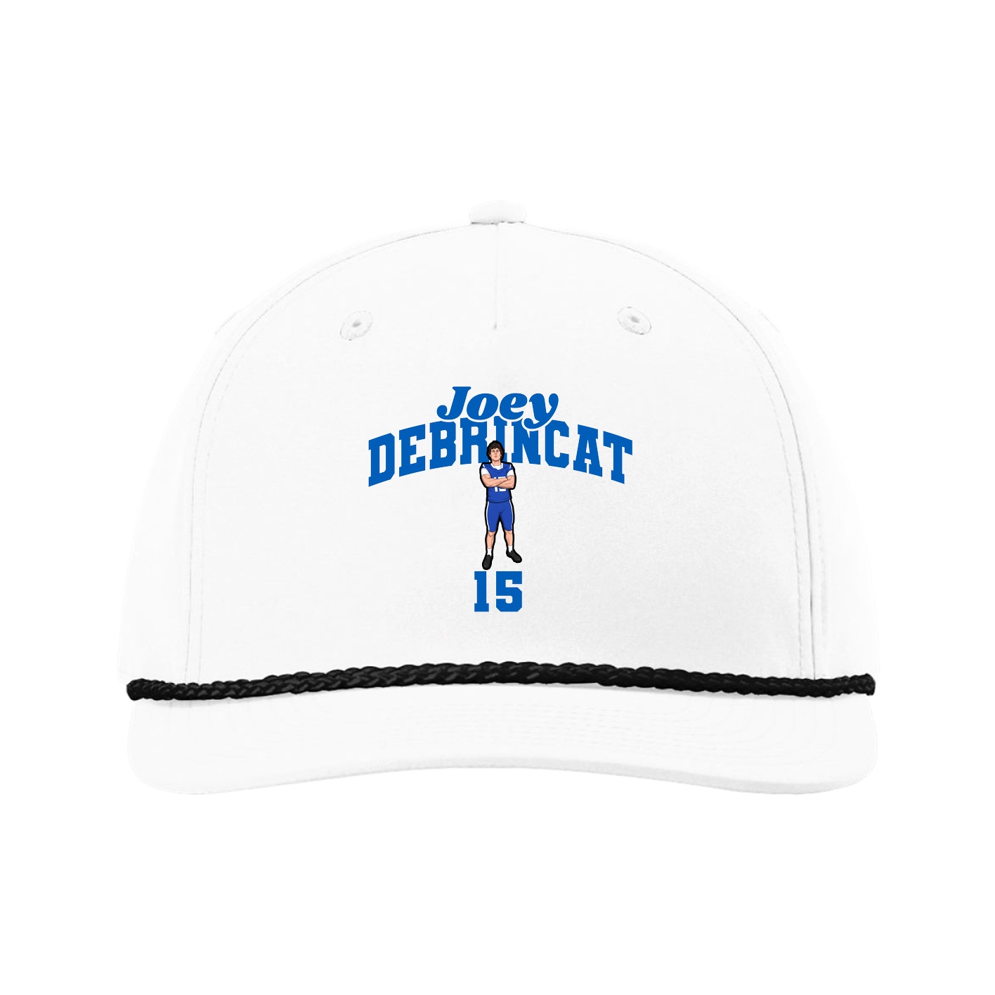 Five-Panel Classic Rope Cap — Signature Arch in White