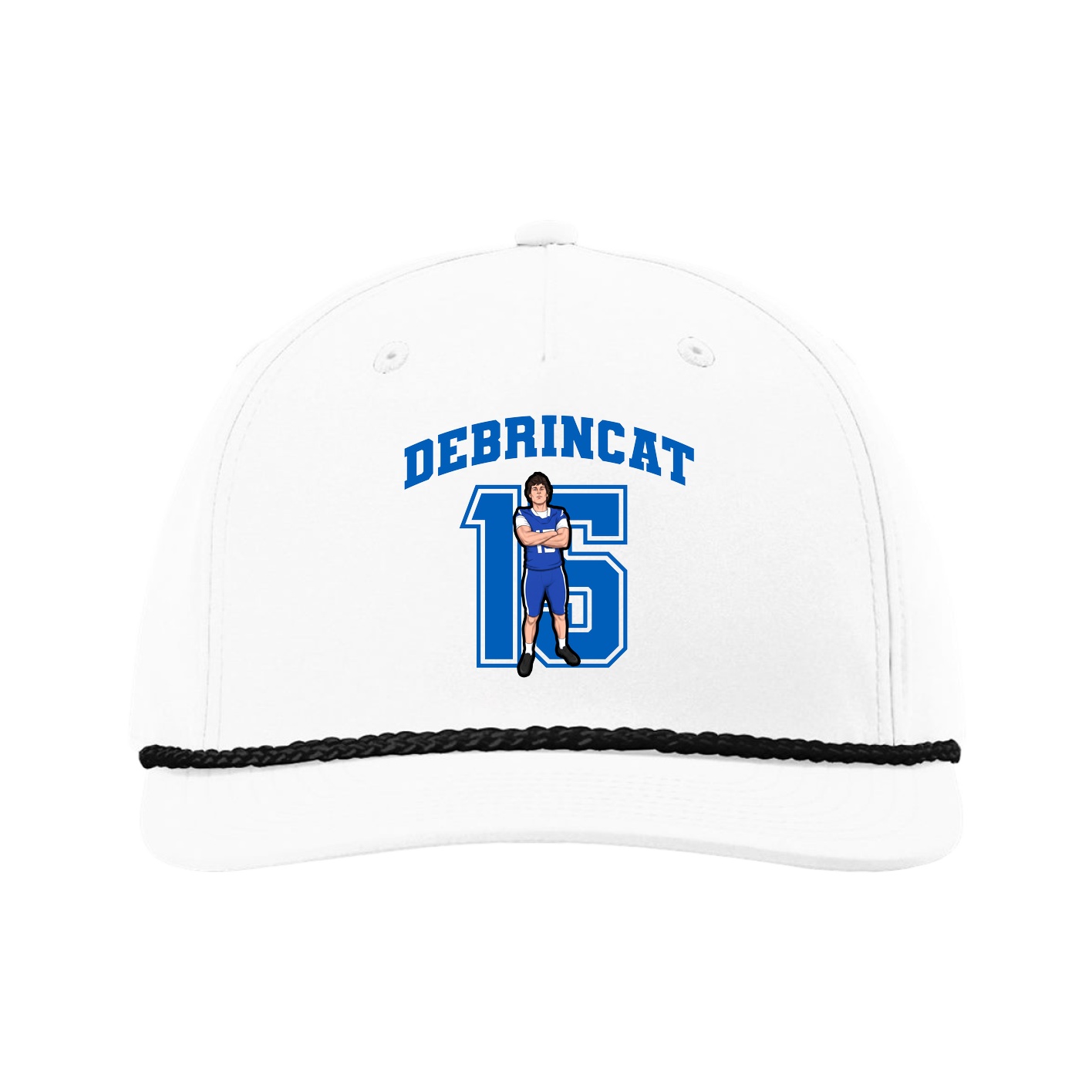 Five-Panel Classic Rope Cap — Number in White