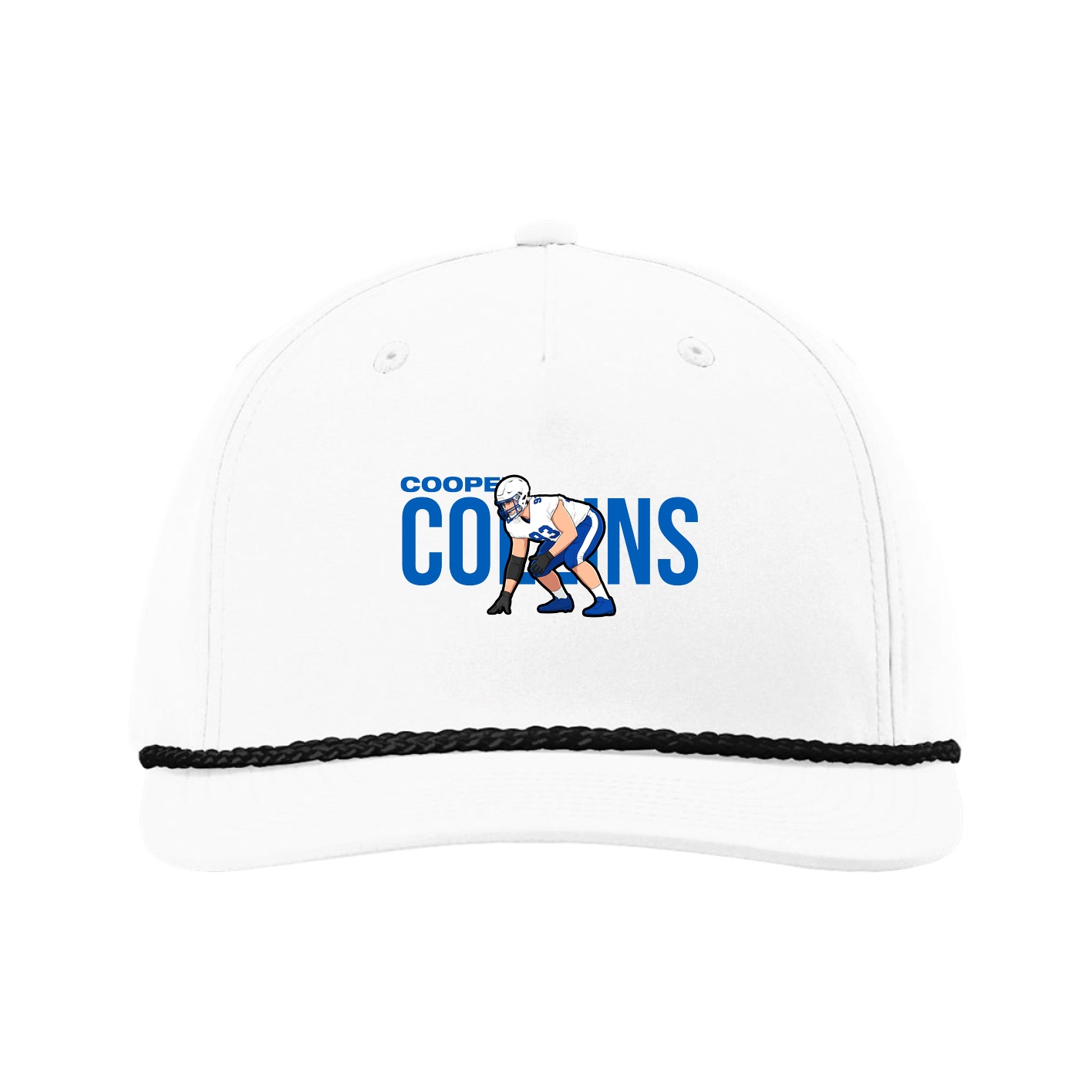 Five-Panel Classic Rope Cap — Player Name in White