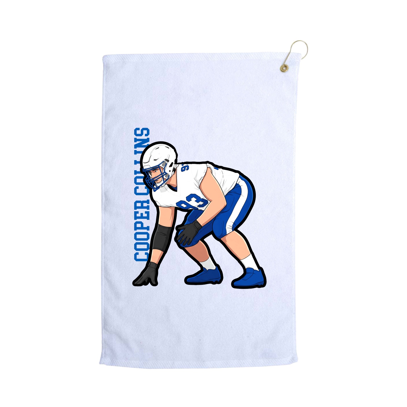 Golf Towel — Name Vertical in White