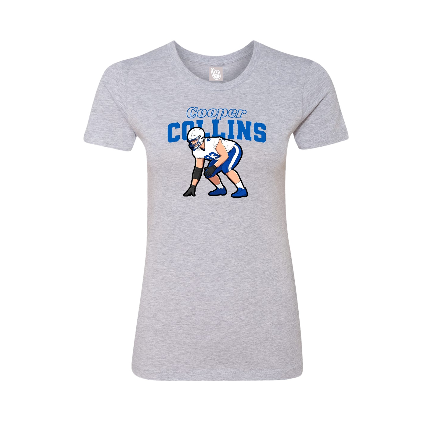 Fitted Women's Tee — Name Arch in Grey