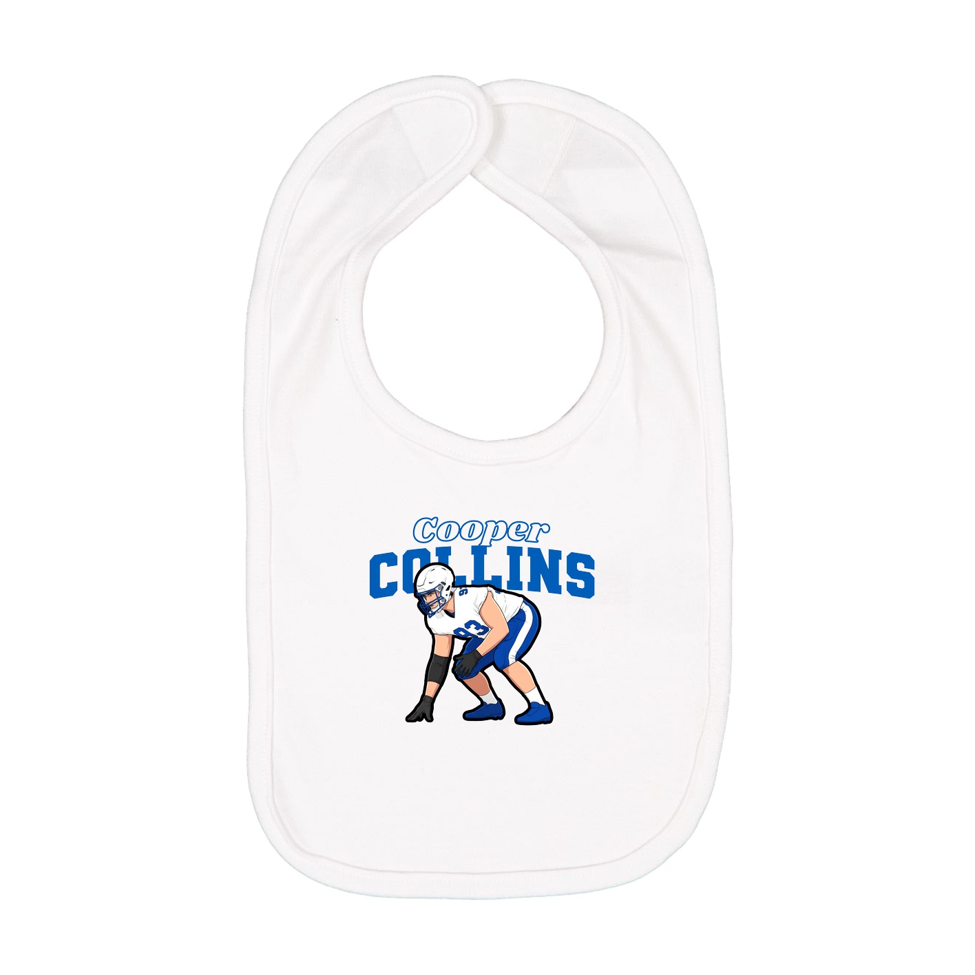 Infant Bib — Name Arch in White