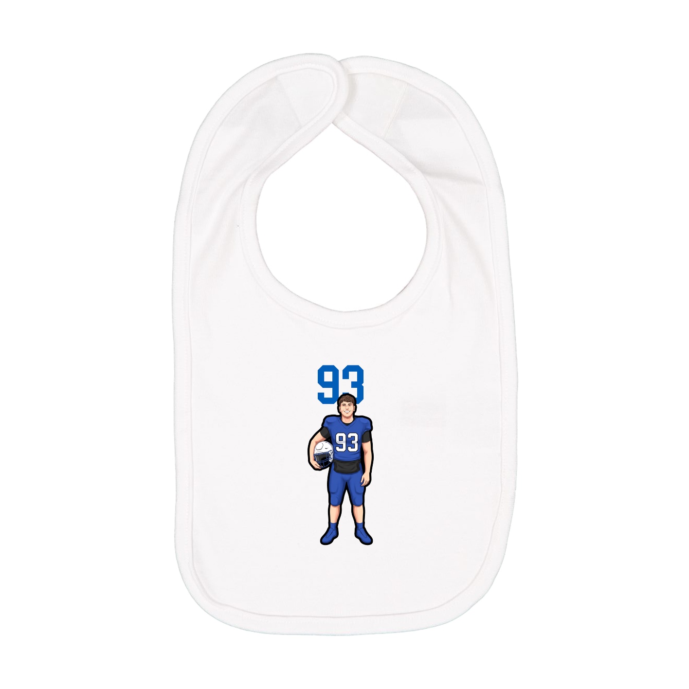 Infant Bib — Number Top in White