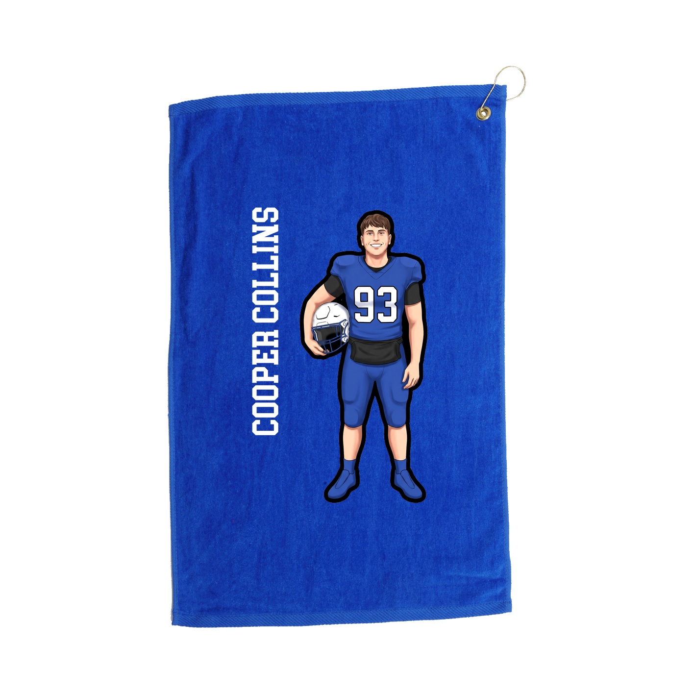 Golf Towel — Name Vertical in Royal
