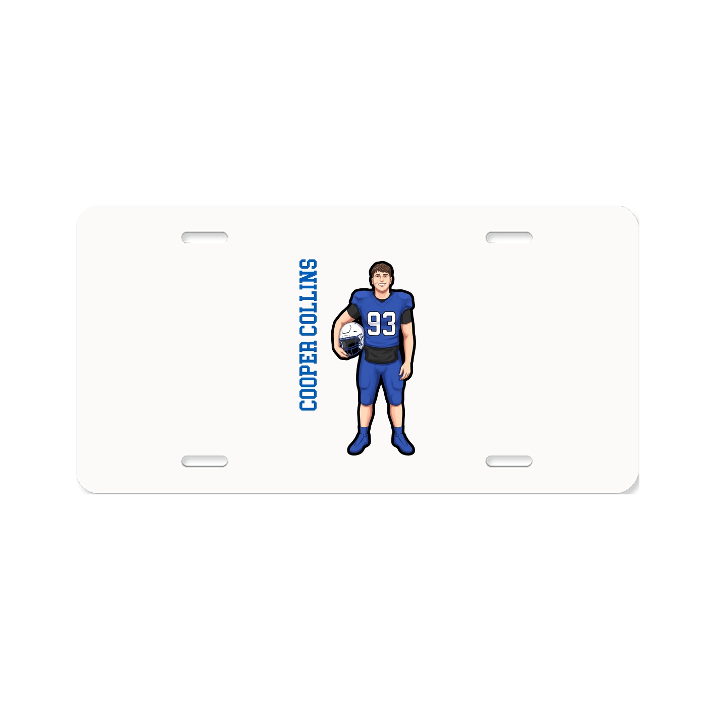 License Plate — Name Vertical in Classic