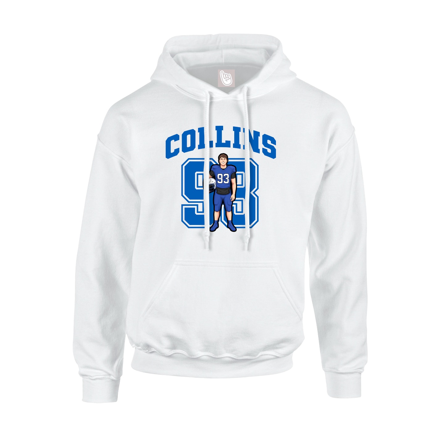 Youth Hoodie — Number in White