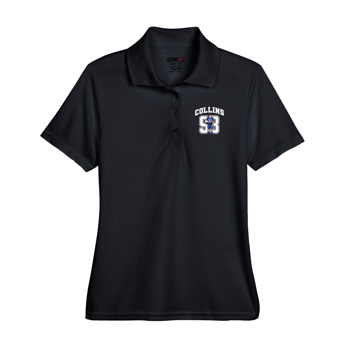 Performance Polo — Number in Black
