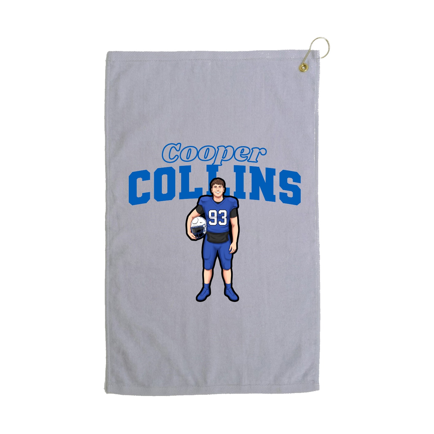Golf Towel — Name Arch in Grey
