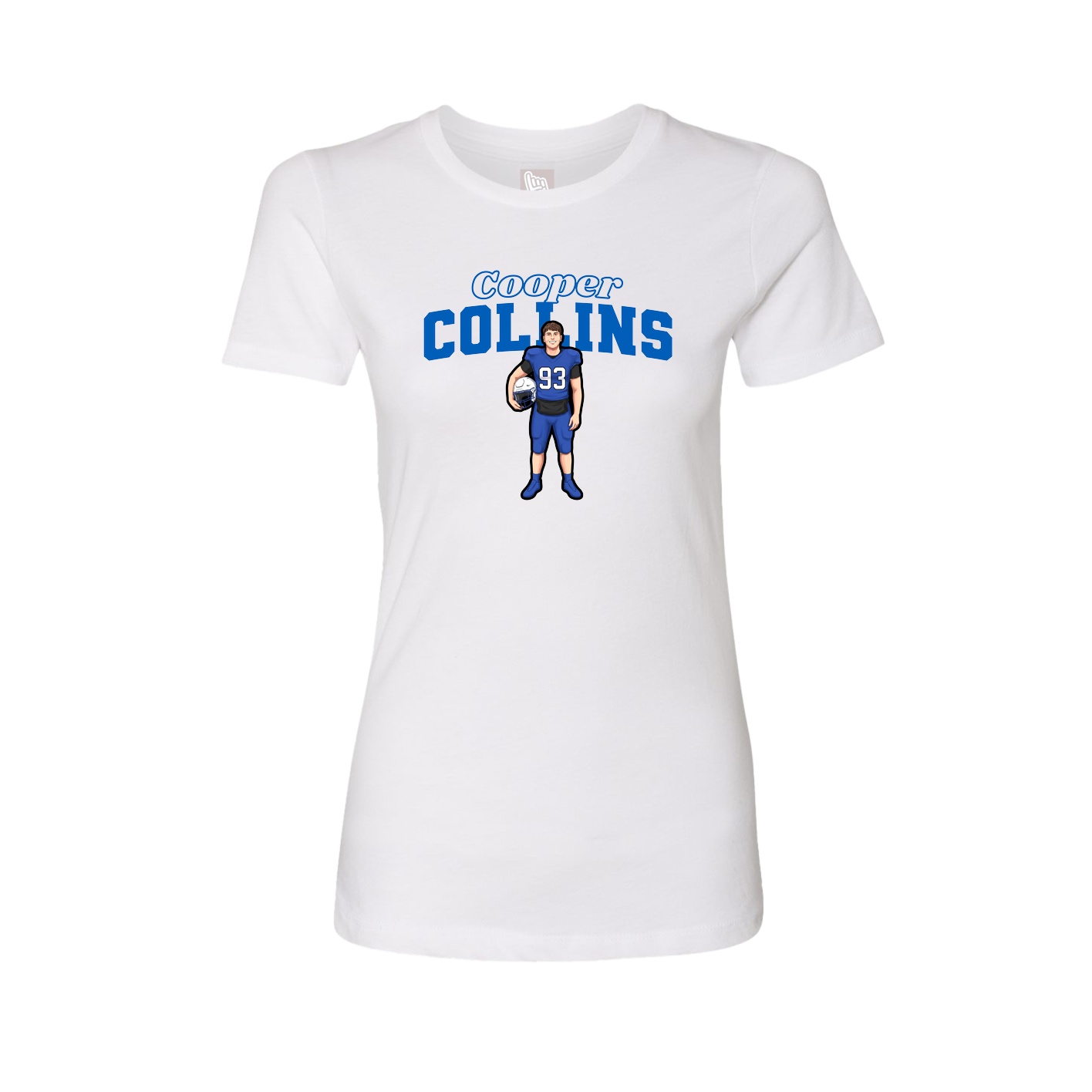 Fitted Women's Tee — Name Arch in White