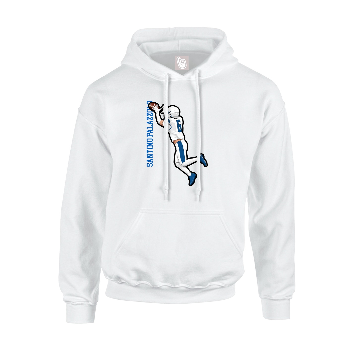Hoodie — Name Vertical in White