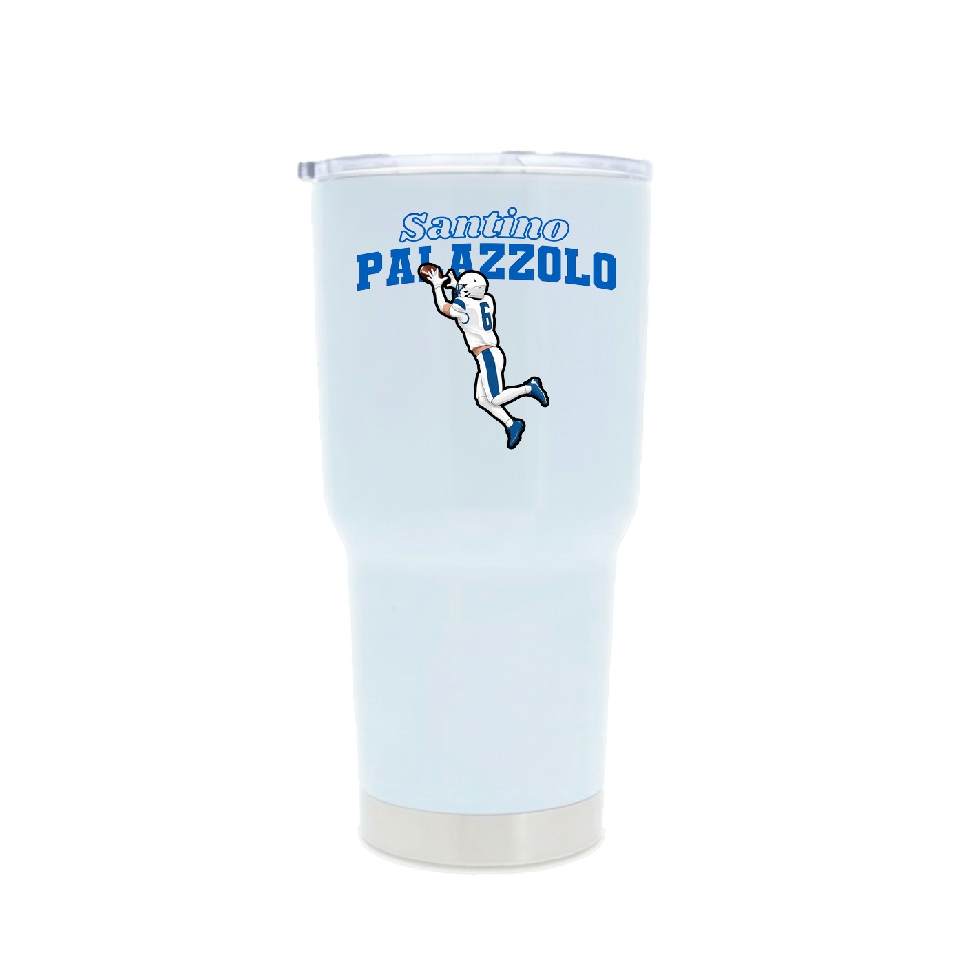 30oz Stainless Steel Tumbler — Name Arch in White