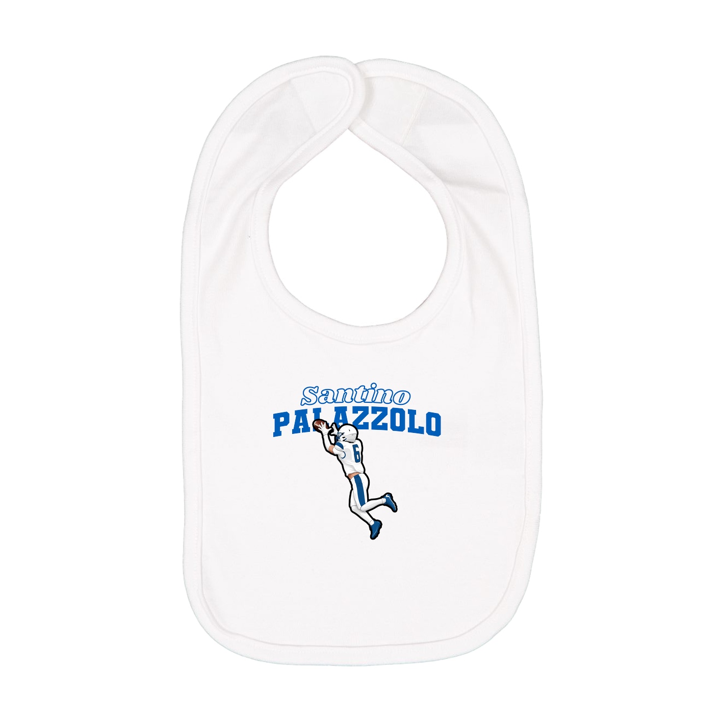 Infant Bib — Name Arch in White
