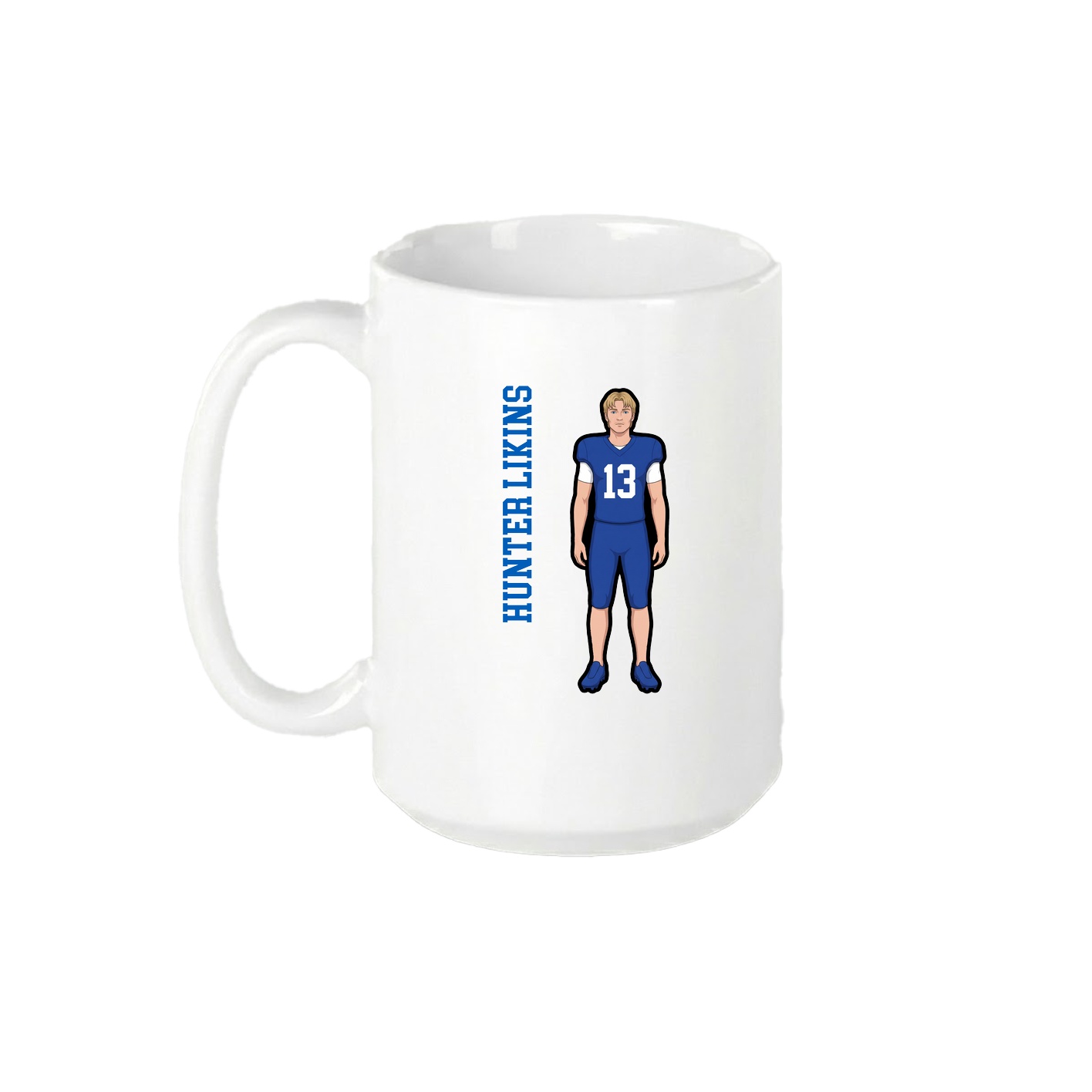 15oz Coffee Mug — Name Vertical in White