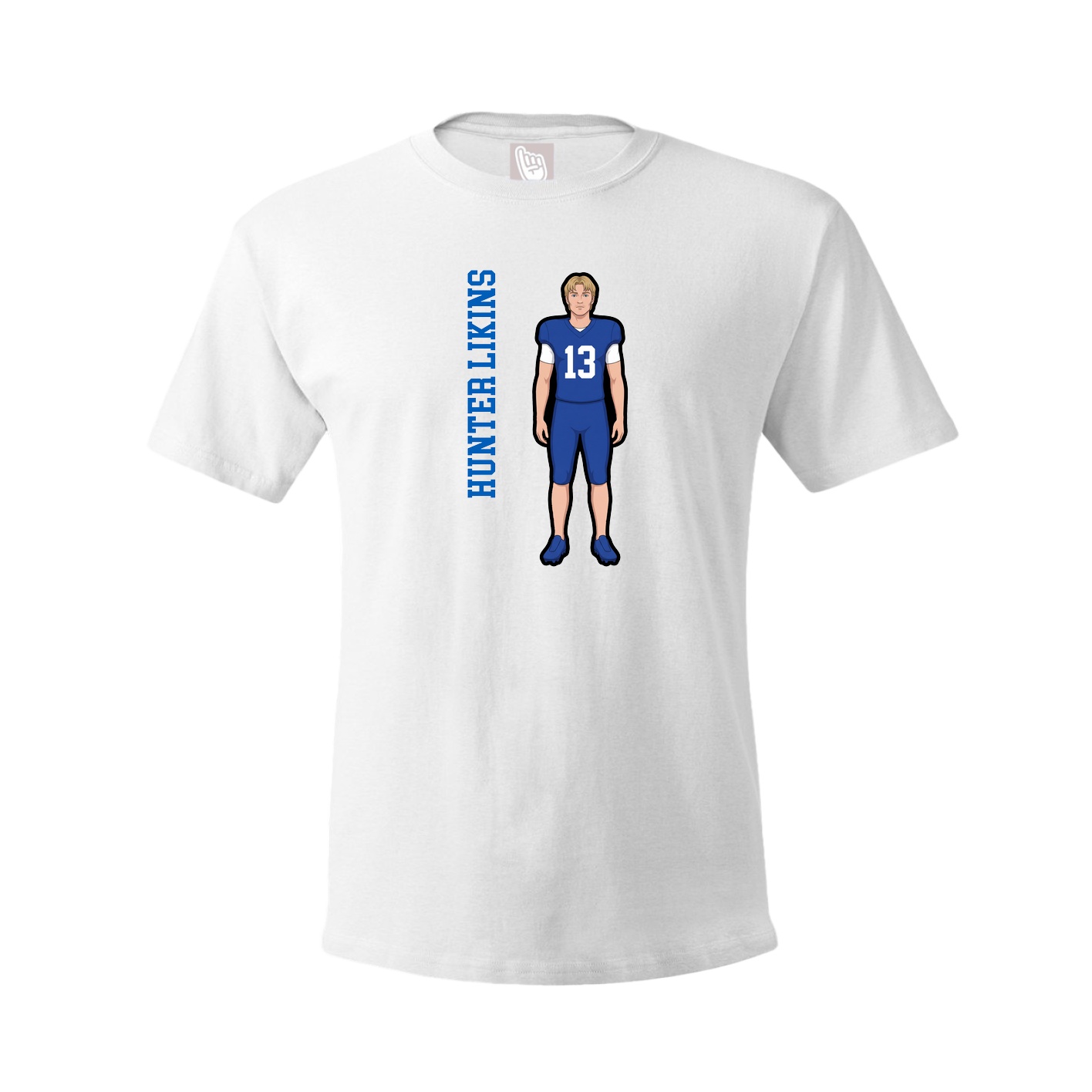 Youth Tee — Name Vertical in White