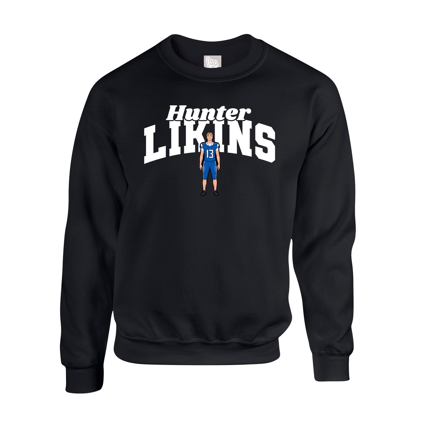 Fleece Crew — Signature Arch in Black