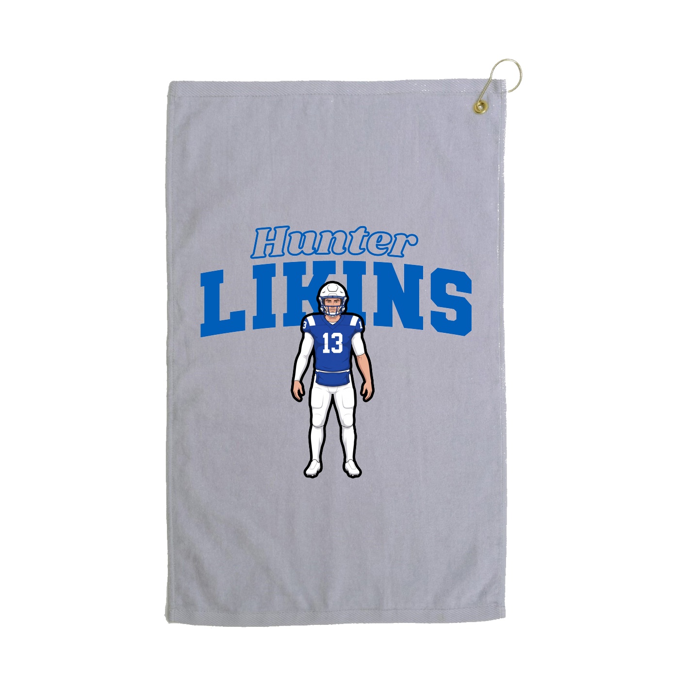 Golf Towel — Name Arch in Grey