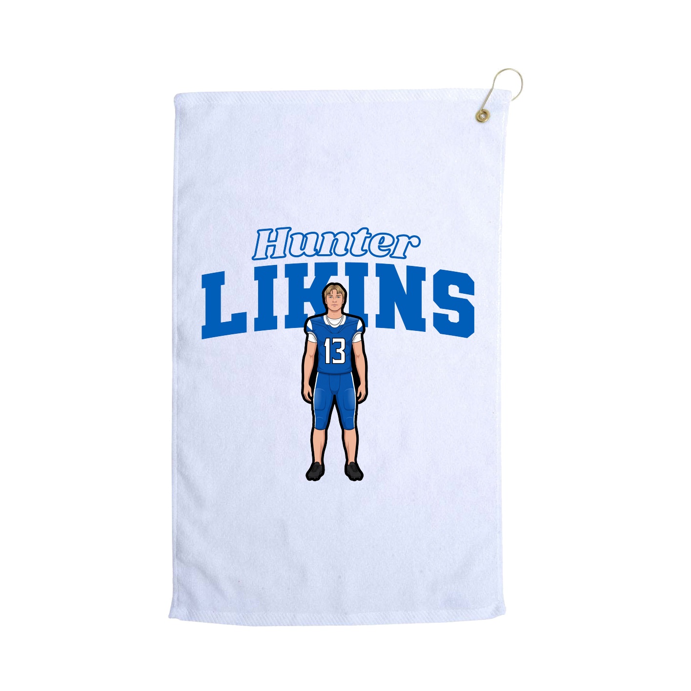 Golf Towel — Name Arch in White