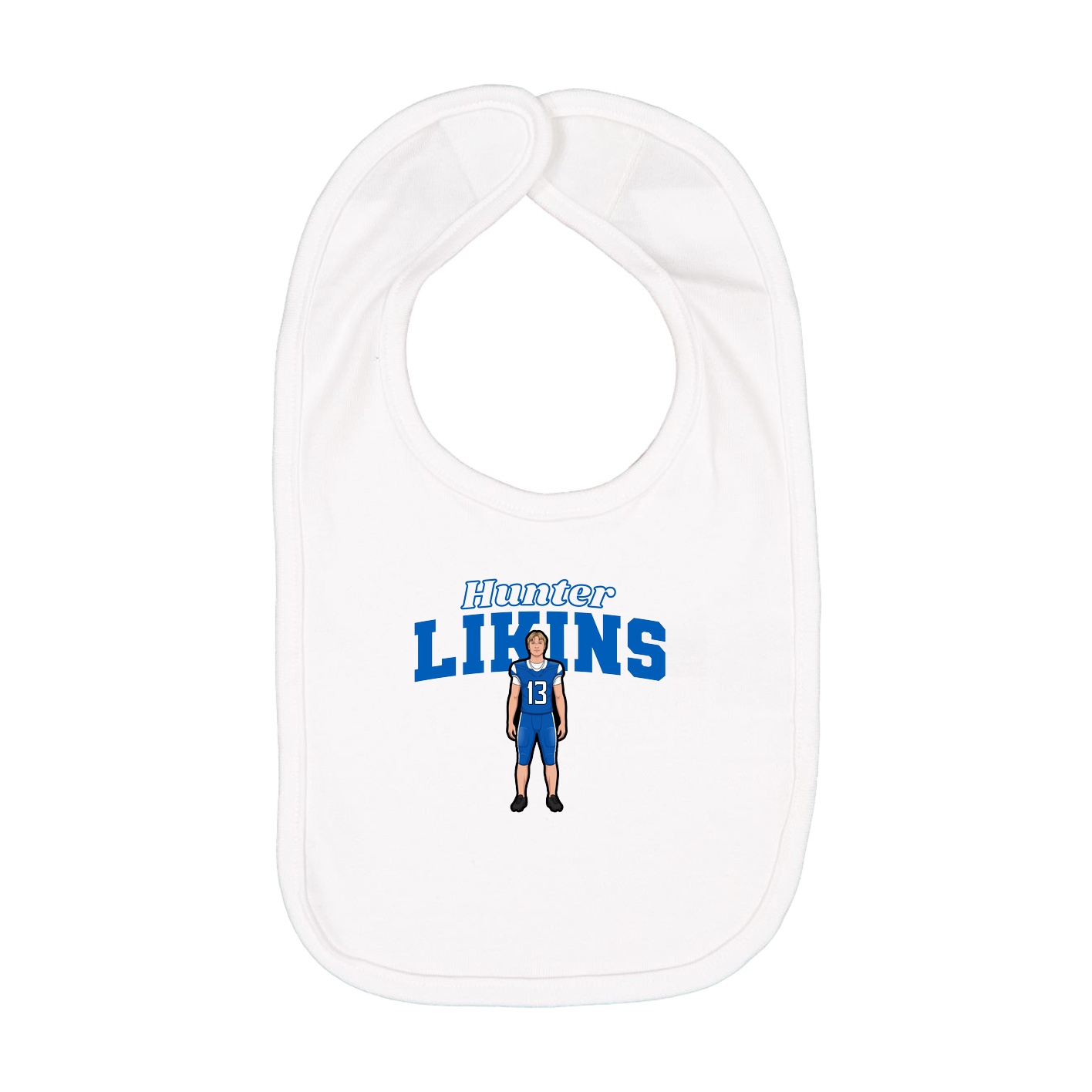 Infant Bib — Name Arch in White