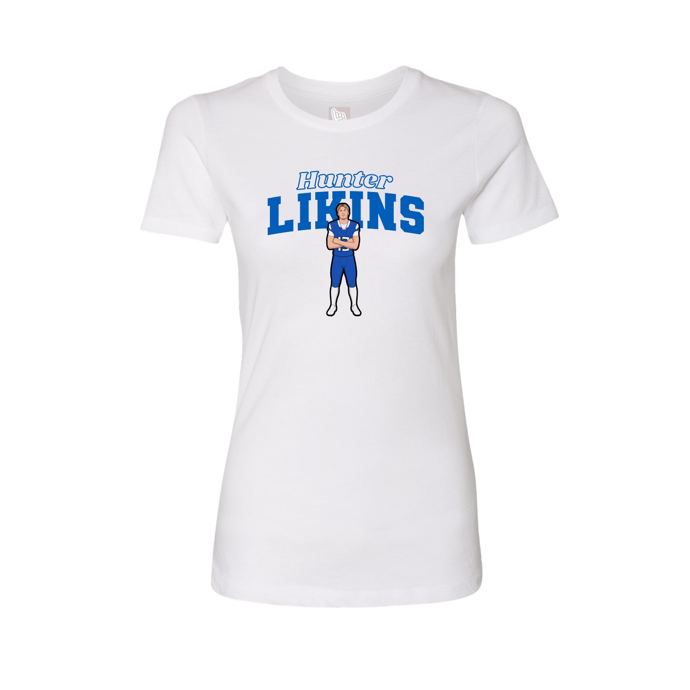Fitted Women's Tee — Name Arch in White