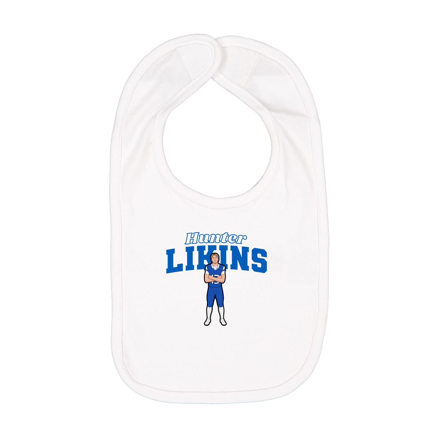 Infant Bib — Name Arch in White