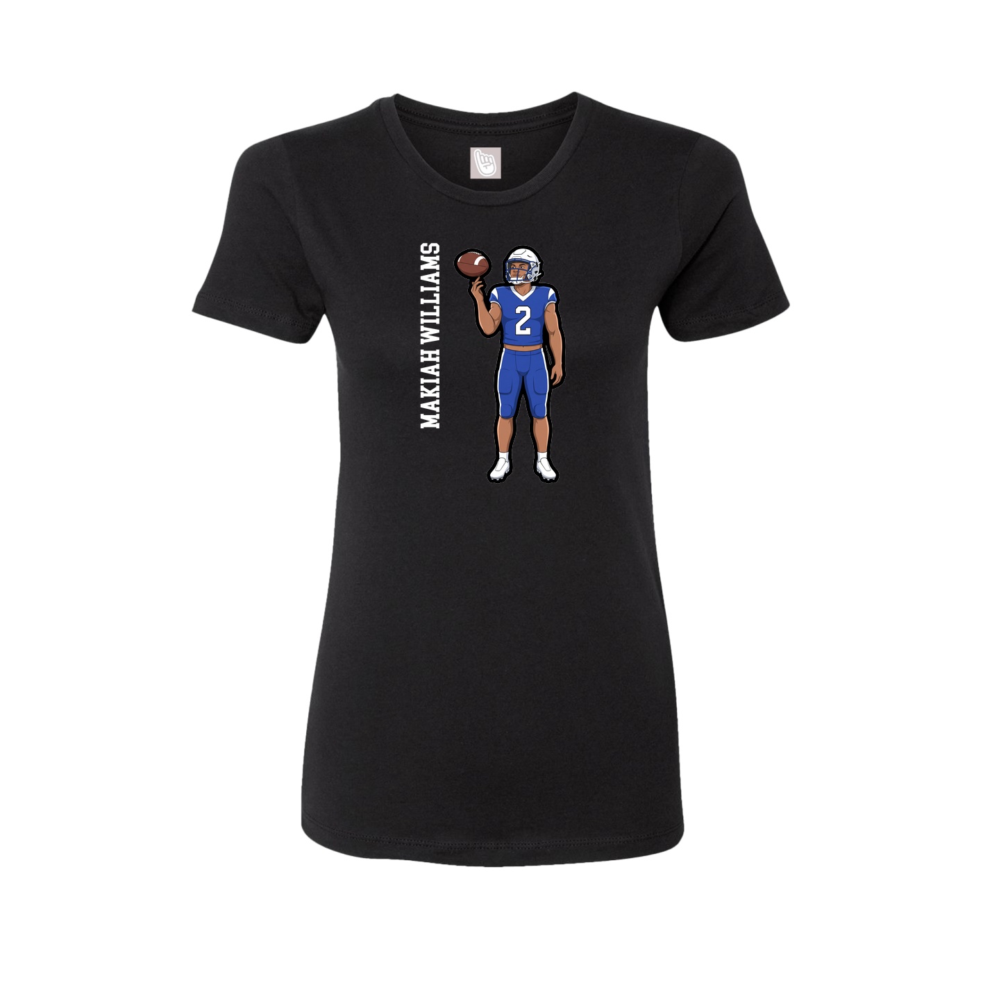 Womens Tee — Name Vertical in Black